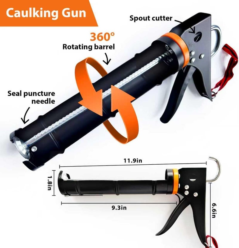 Doiaz Caulk Gun Kit with Caulk Remover Tool - Smooth Silicone Caulking Gun Set for Caulking Removal, Shower & Bathroom, Includes Caulking Gun Tool, Caulk Scraper Tool Spackle Knife, All in One with Gift Box - Image 2